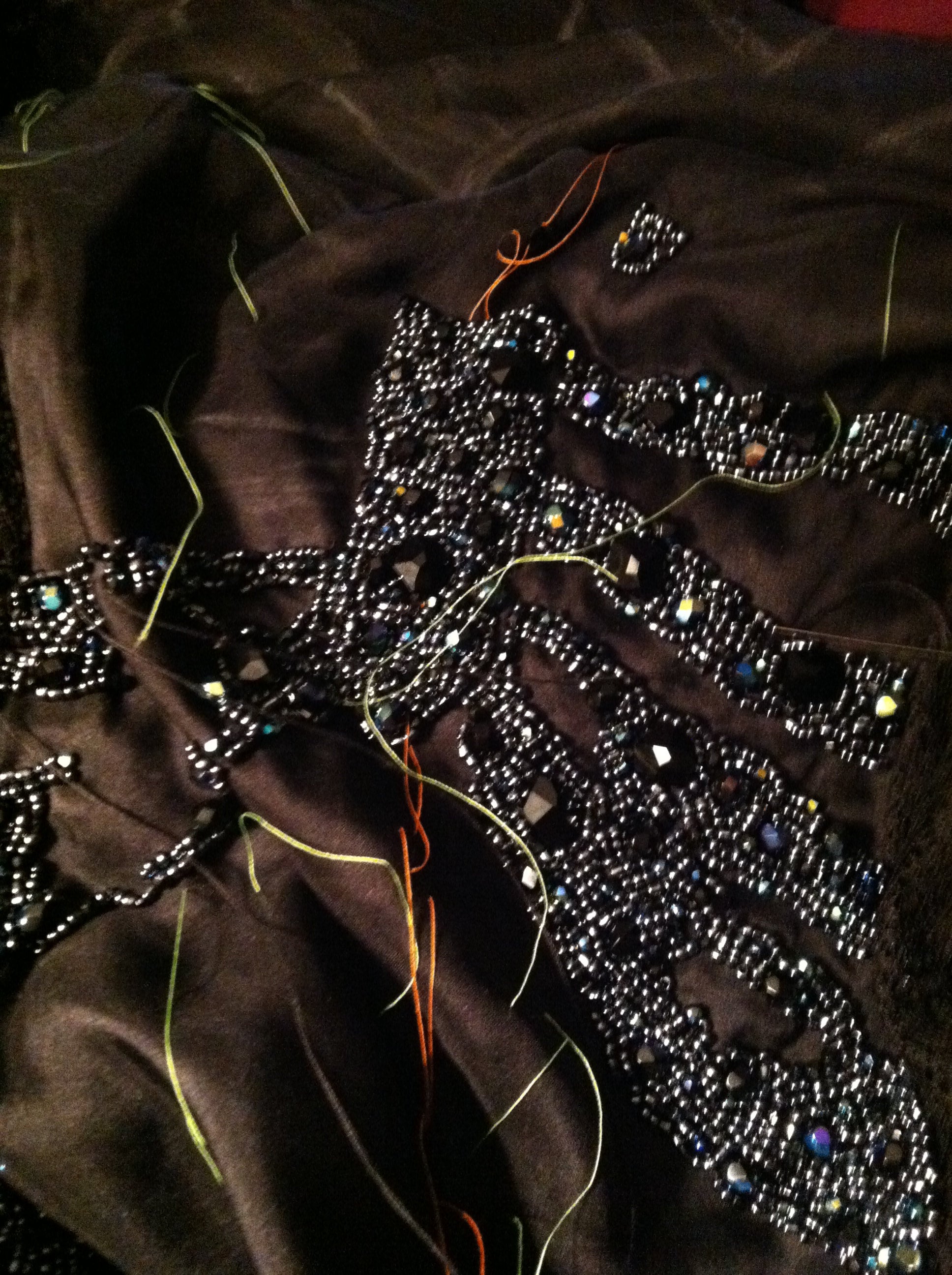 Hand Beaded Skeleton Dress